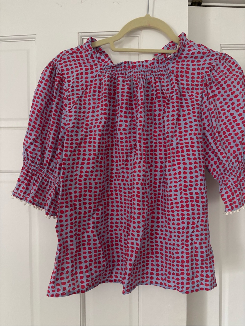 THML Womens top with Red blue Dot Print size xs